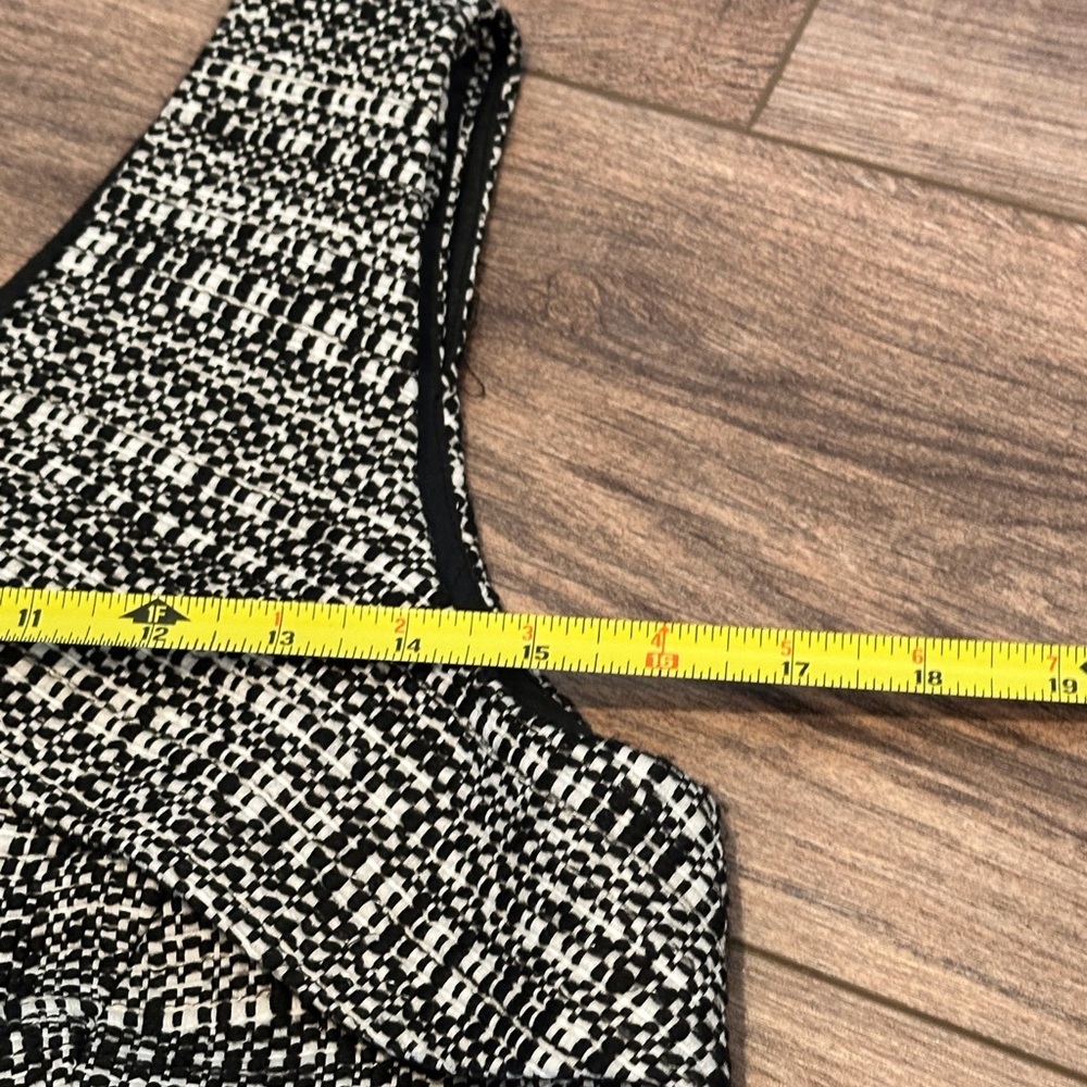 Robert Rodriguez Raffia Tweed Black and White Cocktail Dress Size 2 - Picture 8 of 10